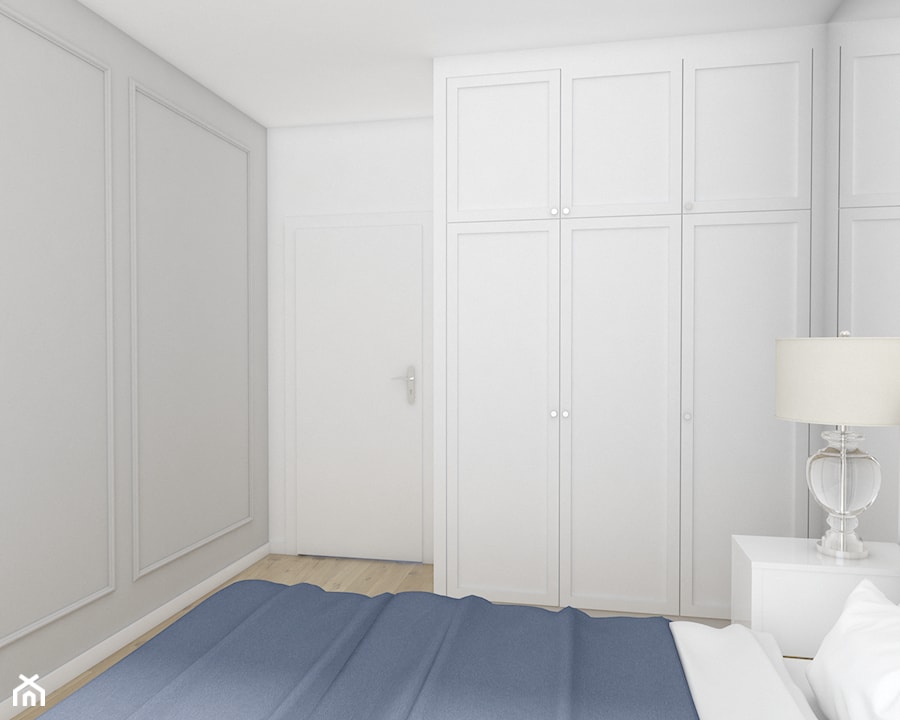 Wilanów dla każdego - Średnia biała szara sypialnia, styl nowoczesny - zdjęcie od Pepe Interiors