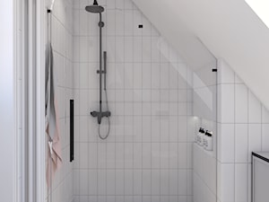 Remont części domu - Średnia na poddaszu z punktowym oświetleniem łazienka, styl nowoczesny - zdjęcie od Pepe Interiors