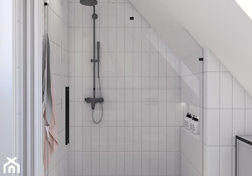 Remont części domu - Średnia na poddaszu z punktowym oświetleniem łazienka, styl nowoczesny - zdjęcie od Pepe Interiors