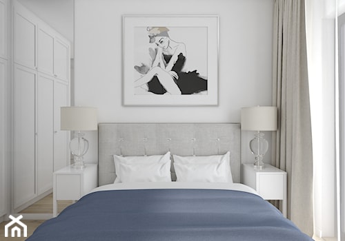 Wilanów dla każdego - Mała biała sypialnia, styl nowoczesny - zdjęcie od Pepe Interiors