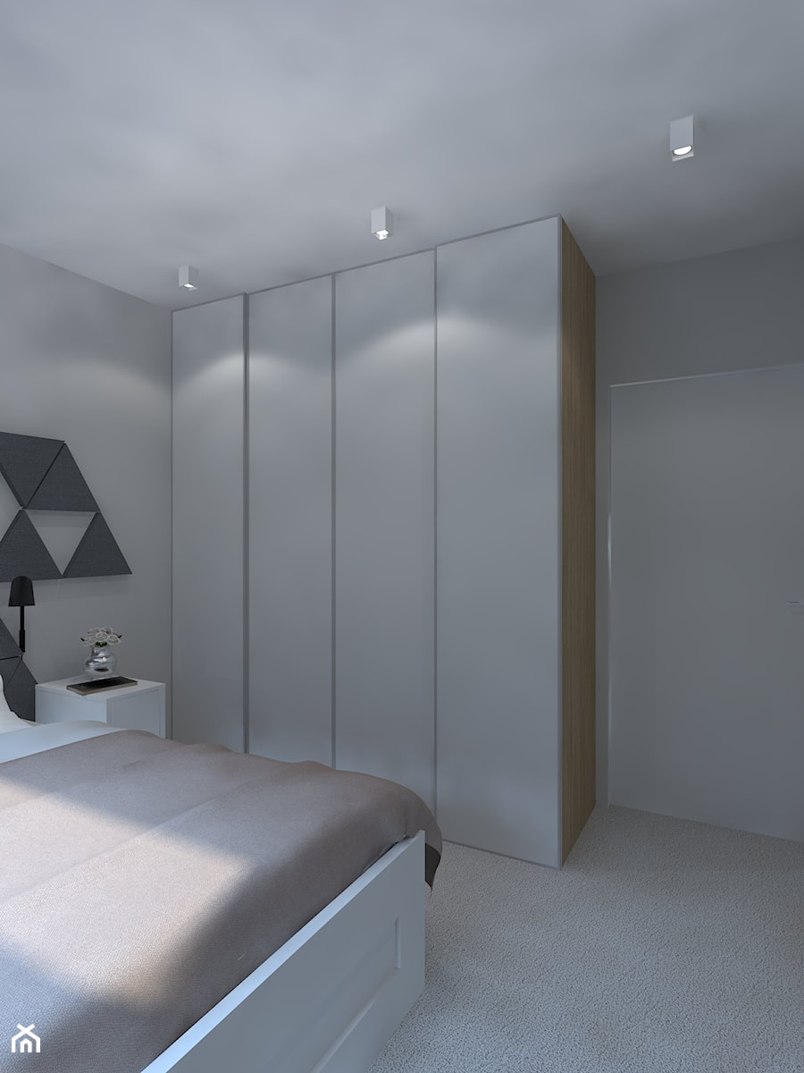 Mieszkanie dla dwojga - Mała szara sypialnia, styl nowoczesny - zdjęcie od Pepe Interiors