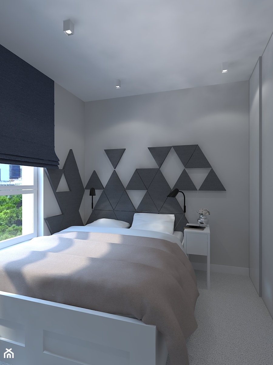 Mieszkanie dla dwojga - Mała beżowa sypialnia, styl nowoczesny - zdjęcie od Pepe Interiors