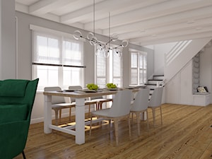 Remont części domu - Duża szara jadalnia jako osobne pomieszczenie, styl nowoczesny - zdjęcie od Pepe Interiors
