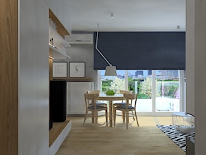 Mieszkanie dla dwojga - Mały szary salon z kuchnią z jadalnią, styl nowoczesny - zdjęcie od Pepe Interiors