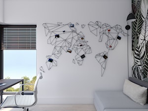 Dwupoziomowe mieszkanie - Średnie w osobnym pomieszczeniu z sofą szare biuro, styl nowoczesny - zdjęcie od Pepe Interiors