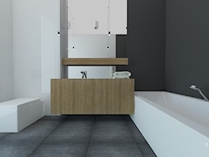 Projekt apartamentu - Skala szarości - Łazienka, styl nowoczesny - zdjęcie od T3 Atelier