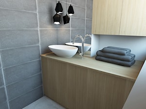 Projekt domu pod Krakowem - Mała na poddaszu bez okna łazienka, styl nowoczesny - zdjęcie od T3 Atelier