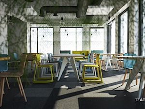 Projekt biura z firmy z branży IT - Duże szare biuro, styl nowoczesny - zdjęcie od T3 Atelier