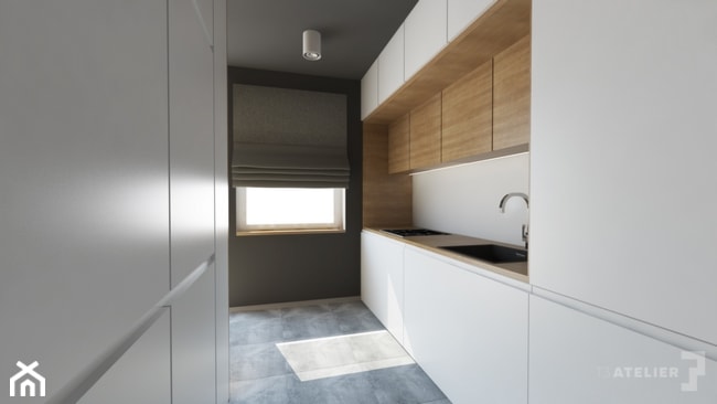 Projekt apartamentu - Skala szarości - Kuchnia, styl nowoczesny - zdjęcie od T3 Atelier