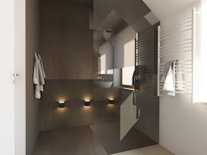 Projekt domu pod Krakowem - Średnia na poddaszu z punktowym oświetleniem łazienka z oknem, styl nowoczesny - zdjęcie od T3 Atelier