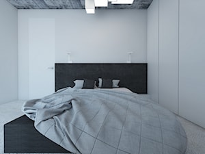 Projekt apartamentu - Skala szarości - Sypialnia, styl nowoczesny - zdjęcie od T3 Atelier
