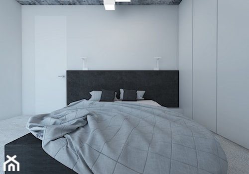 Projekt apartamentu - Skala szarości - Sypialnia, styl nowoczesny - zdjęcie od T3 Atelier