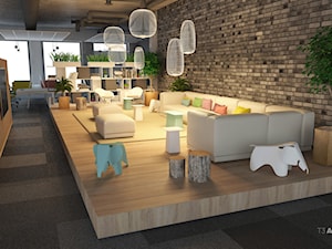 Projekt biura z firmy z branży IT - Duże z sofą szare biuro, styl nowoczesny - zdjęcie od T3 Atelier