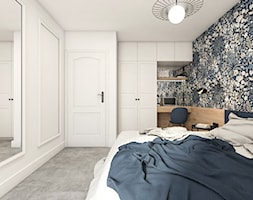 Dom w Wieliczce - Średnia biała niebieska szara z biurkiem sypialnia, styl nowoczesny - zdjęcie od Sylwia Sławek - Homebook
