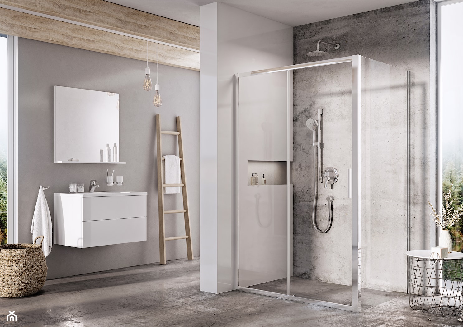 Blix - kabiny i drzwi prysznicowe - Łazienka, styl skandynawski - zdjęcie od RAVAK - Homebook