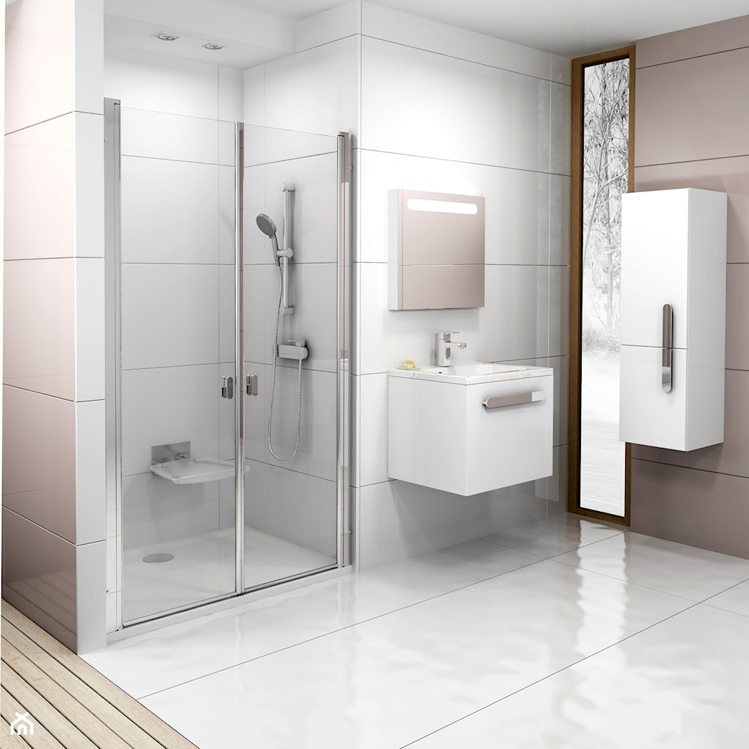 Kabiny prysznicowe - Średnia z punktowym oświetleniem łazienka z oknem, styl nowoczesny - zdjęcie od RAVAK - Homebook