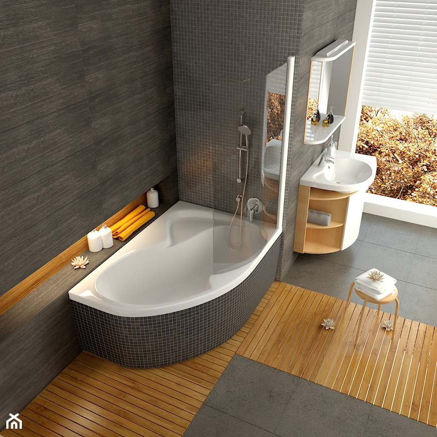 Koncept Rosa - Duża jako pokój kąpielowy łazienka z oknem - zdjęcie od RAVAK