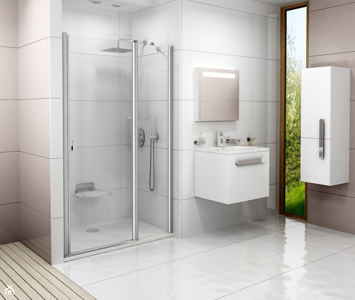 Łazienka z konceptem Chrome - drzwi prysznicowe CSD2 - zdjęcie od RAVAK - Homebook