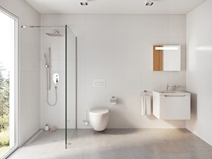 Średnia na poddaszu łazienka z oknem, styl minimalistyczny - zdjęcie od RAVAK