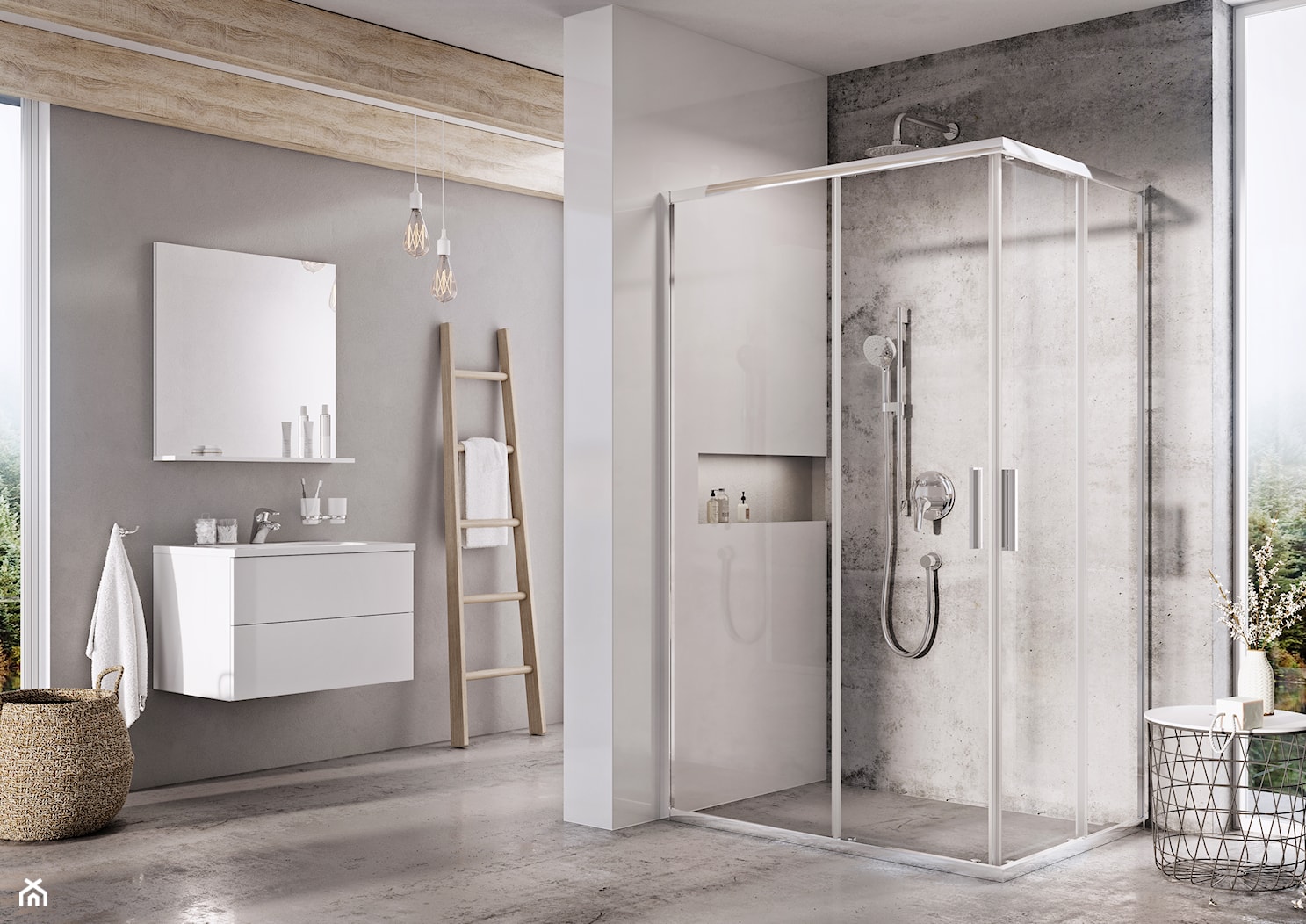 Blix - kabiny i drzwi prysznicowe - Łazienka, styl skandynawski - zdjęcie od RAVAK - Homebook