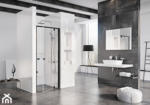 Kabiny prysznicowe - Duża łazienka z oknem, styl industrialny - zdjęcie od RAVAK
