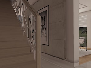 projekt domku 130m2 - Mały beżowy hol / przedpokój, styl nowoczesny - zdjęcie od Magdalena Grzyb Artmania