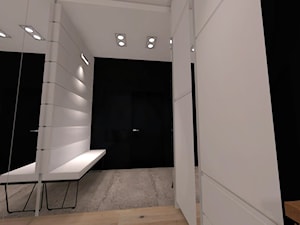 projekt mieszknia dwupokojowego - Średni biały czarny z marmurem na podłodze hol / przedpokój, styl nowoczesny - zdjęcie od Magdalena Grzyb Artmania