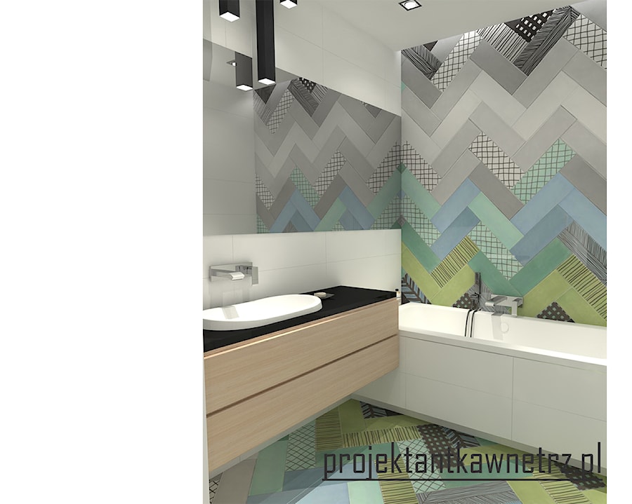 sypialnia z łazienką - Łazienka, styl nowoczesny - zdjęcie od projektantkawnetrz