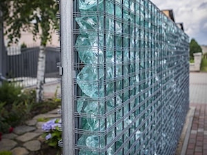 Ogrodzenie Gabionowe - Wypełnienie szkło turkusowe