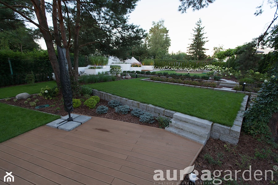wielopoziomowy ogród z wgłębnikiem - Ogród, styl nowoczesny - zdjęcie od Aurea Garden Dagmara Berent