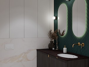 zielona łazienka i kuchnia - Łazienka, styl tradycyjny - zdjęcie od JUKA design Pracownia Wnętrz