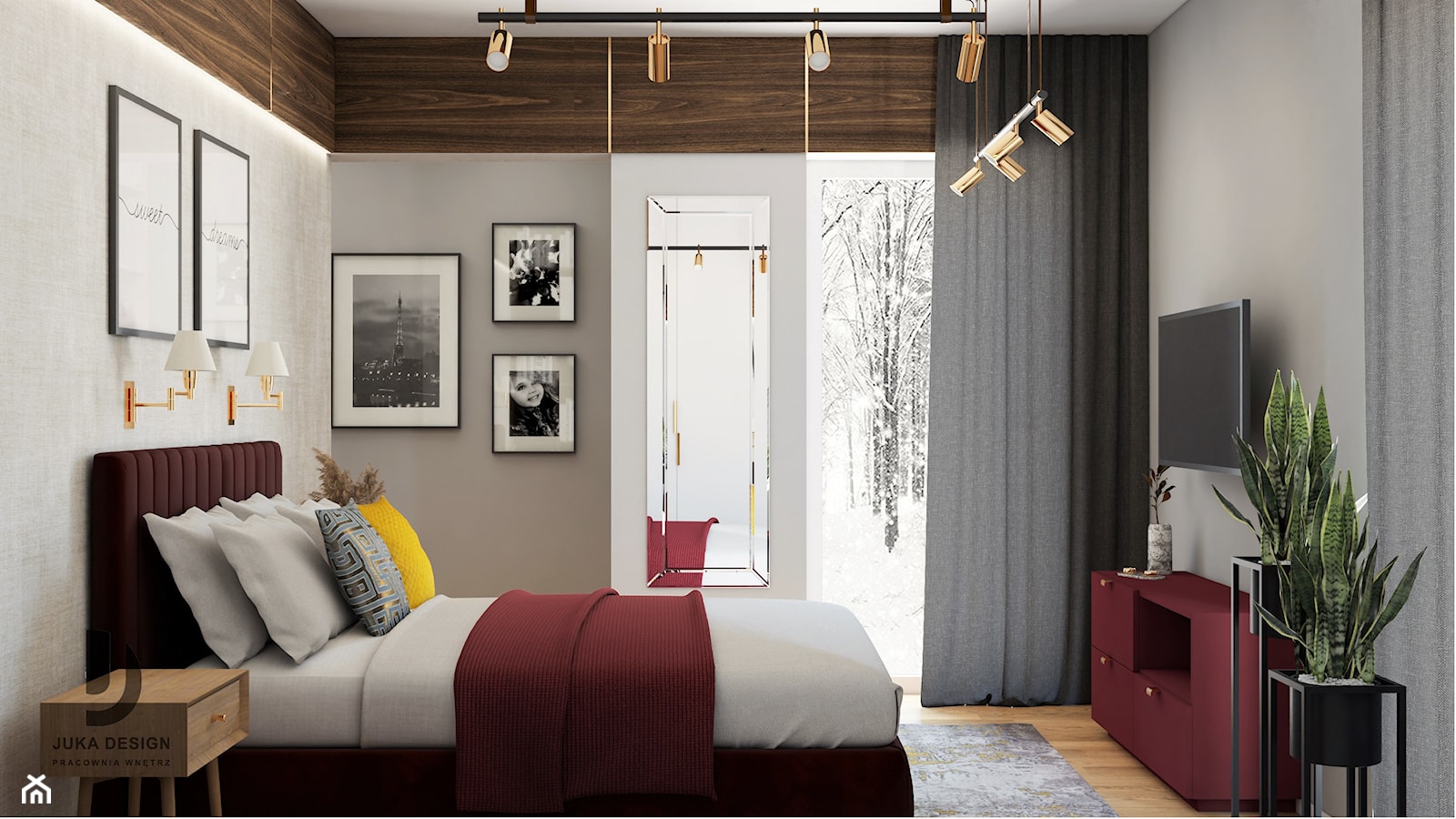 Mieszkanie w Rzeszowie - Sypialnia, styl nowoczesny - zdjęcie od JUKA design Pracownia Wnętrz - Homebook