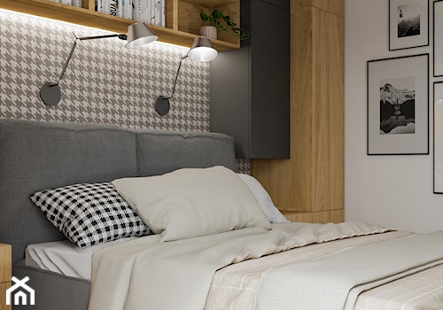 sypialnia z tapetą - zdjęcie od JUKA design Pracownia Wnętrz