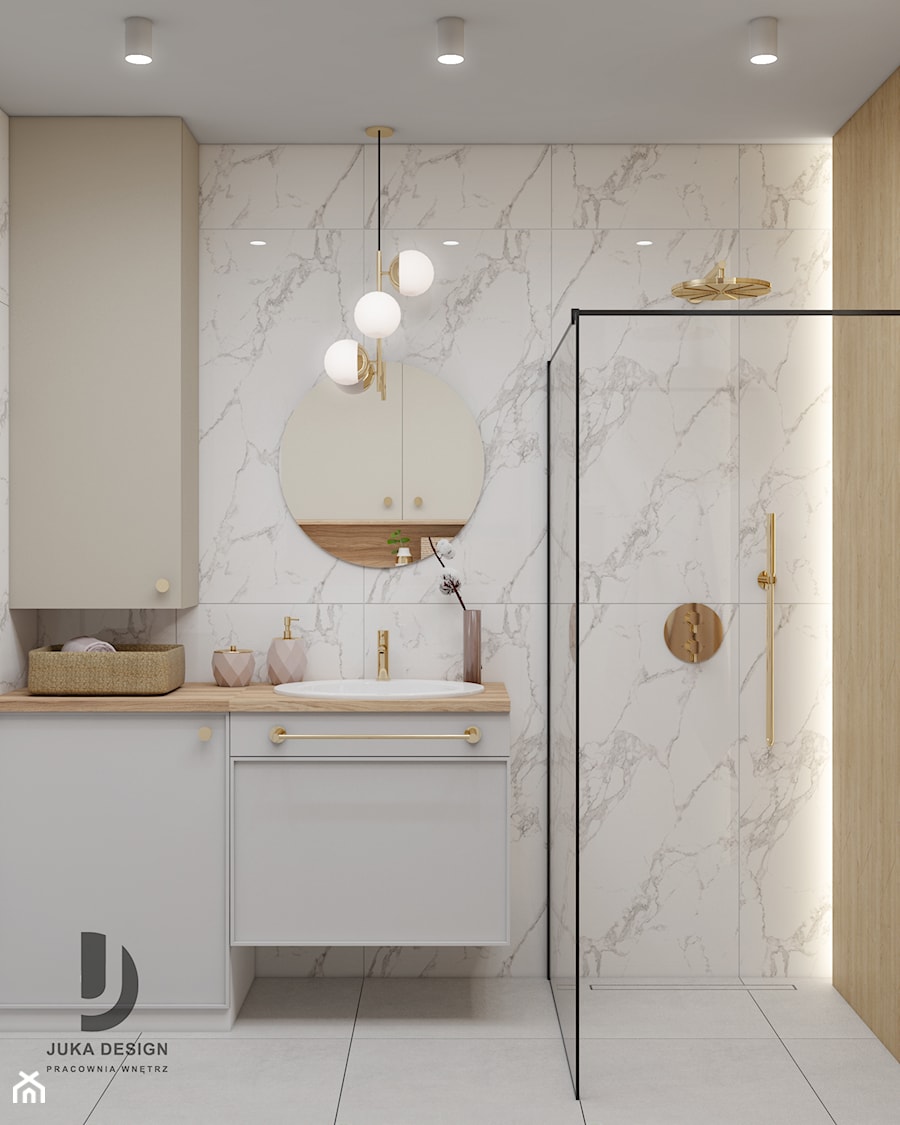 łazienka z prysznicem - zdjęcie od JUKA design Pracownia Wnętrz