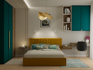 Kolorowe mieszkanie z nutą egzotyki - Sypialnia, styl tradycyjny - zdjęcie od JUKA design Pracownia Wnętrz