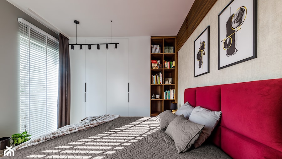 Realizacja - nowoczesne mieszkanie w kolorze miodowym - Sypialnia, styl nowoczesny - zdjęcie od JUKA design Pracownia Wnętrz