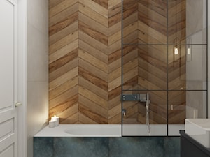 łazienka z wanną i prysznicem w stylu skandynawsko loftowym - zdjęcie od JUKA design Pracownia Wnętrz