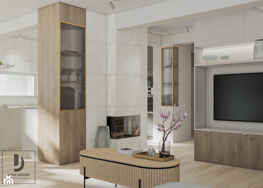 Projekt przytulnego domu - Salon, styl nowoczesny - zdjęcie od JUKA design Pracownia Wnętrz