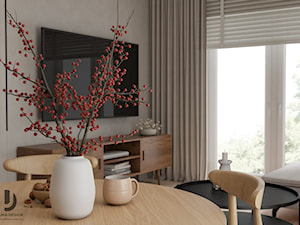 Przestronny apartament w stonowanej kolorystyce - Salon - zdjęcie od JUKA design Pracownia Wnętrz