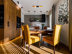 Realizacja - nowoczesne mieszkanie w kolorze miodowym - Jadalnia, styl nowoczesny - zdjęcie od JUKA design Pracownia Wnętrz