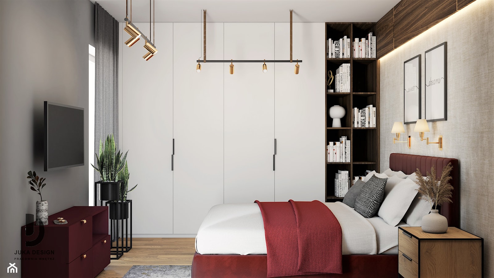 Mieszkanie w Rzeszowie - Sypialnia, styl nowoczesny - zdjęcie od JUKA design Pracownia Wnętrz - Homebook