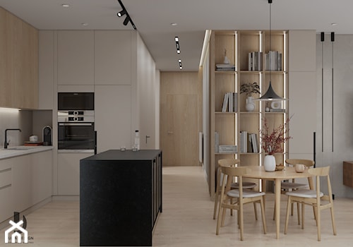 Przestronny apartament w stonowanej kolorystyce - Jadalnia, styl nowoczesny - zdjęcie od JUKA design Pracownia Wnętrz