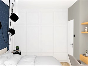mała sypialnia z dużą białą szafą i toaletką - zdjęcie od JUKA design Pracownia Wnętrz