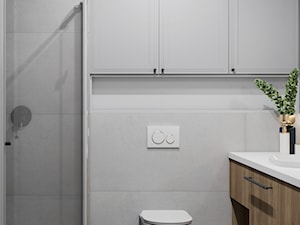 mała łazienka z prysznicem i pralką w stylu modern classic - zdjęcie od JUKA design Pracownia Wnętrz