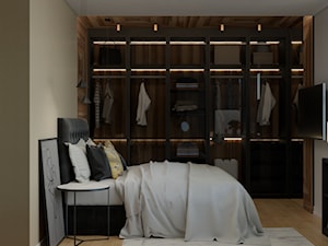 duża sypialnia z garderobą i toaletką - zdjęcie od JUKA design Pracownia Wnętrz