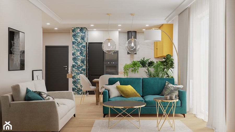 Kolorowe mieszkanie z nutą egzotyki - Salon, styl tradycyjny - zdjęcie od JUKA design Pracownia Wnętrz