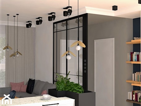 Aranżacje wnętrz - Salon: salon z narożnikiem i ścianką LOFT - JUKA design Pracownia Wnętrz. Przeglądaj, dodawaj i zapisuj najlepsze zdjęcia, pomysły i inspiracje designerskie. W bazie mamy już prawie milion fotografii!