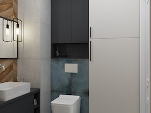 łazienka z wanną i prysznicem w stylu skandynawsko loftowym - zdjęcie od JUKA design Pracownia Wnętrz