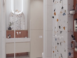 Przestronny apartament w stonowanej kolorystyce - Łazienka, styl nowoczesny - zdjęcie od JUKA design Pracownia Wnętrz