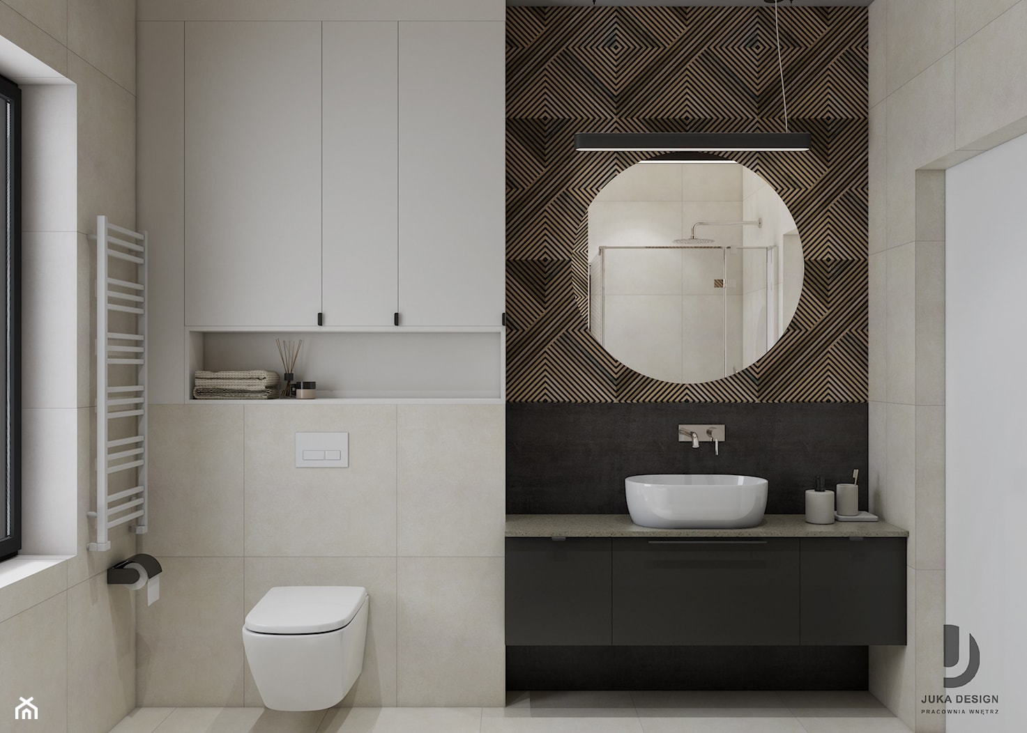 nowoczesna duża łazienka z wanną i prysznicem - zdjęcie od JUKA design Pracownia Wnętrz - Homebook